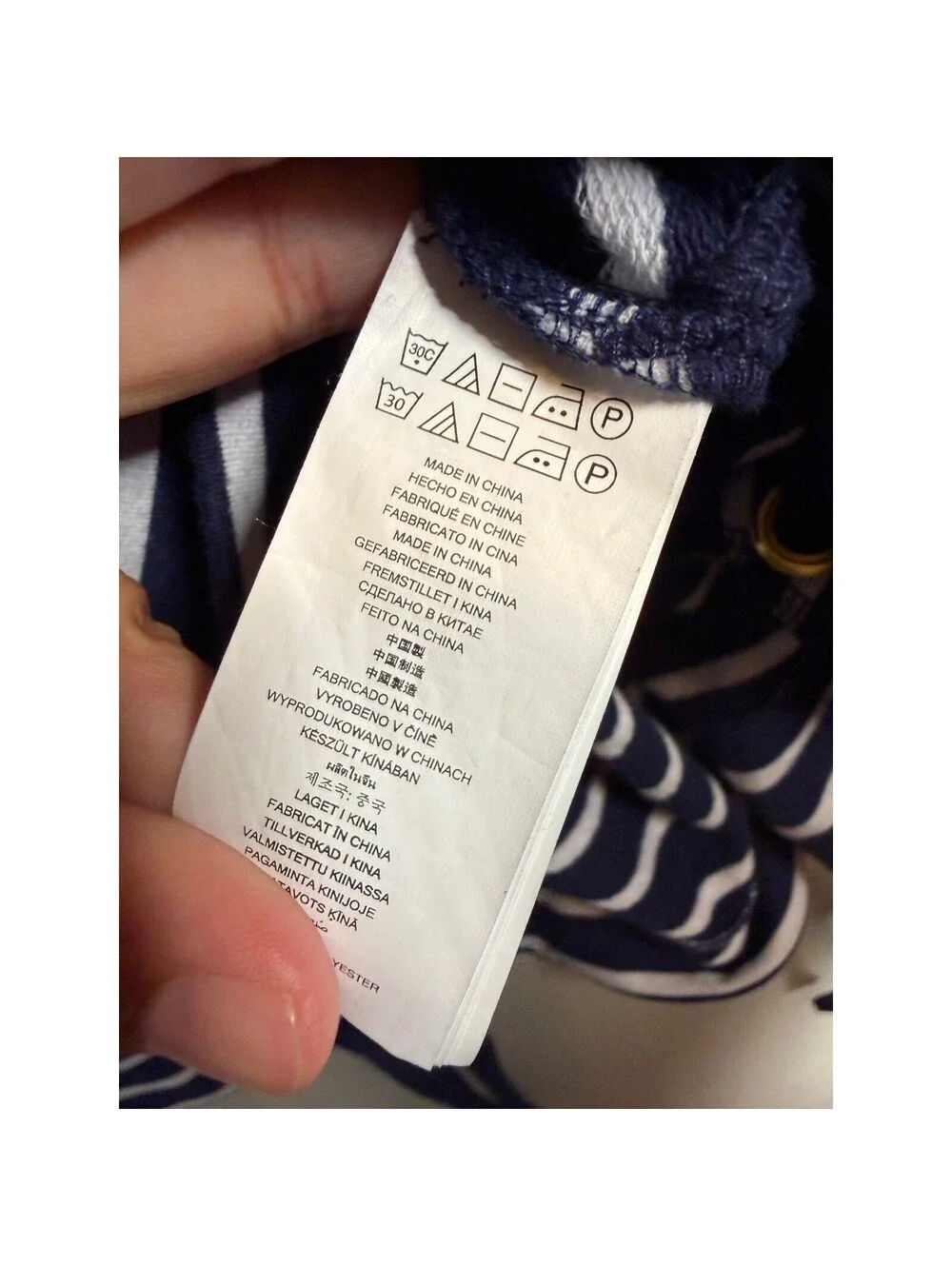 Michael Michael Kors Navy White Striped Lace Up Side Hoodie Sweatshirt Large